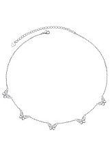 gorgeous teeny silver butterfly charms baby necklace